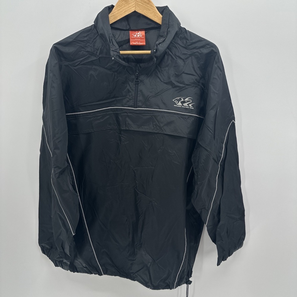 Holden Racing Team HRT VTG Hooded 1/4 Zip Windbreaker Jacket Size M Black Pocket